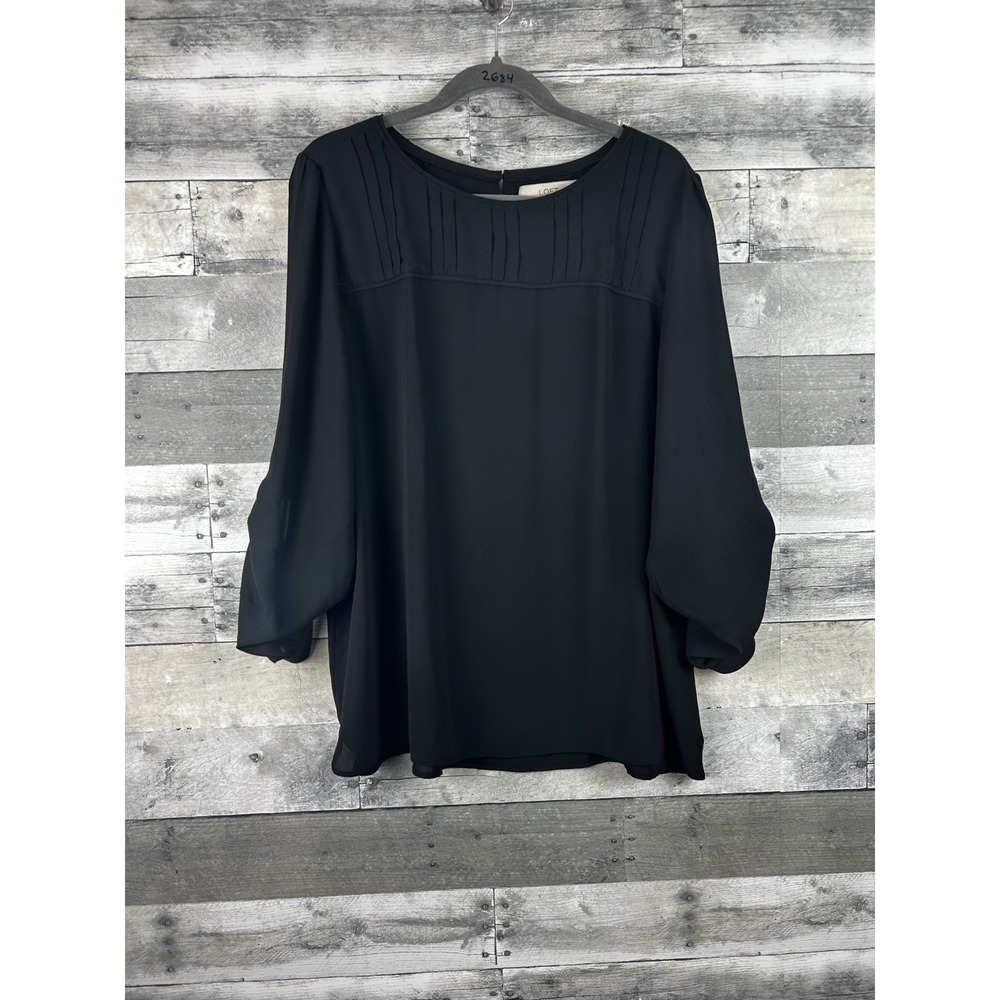 Loft Women's Black XL Long Sleeve Blouse